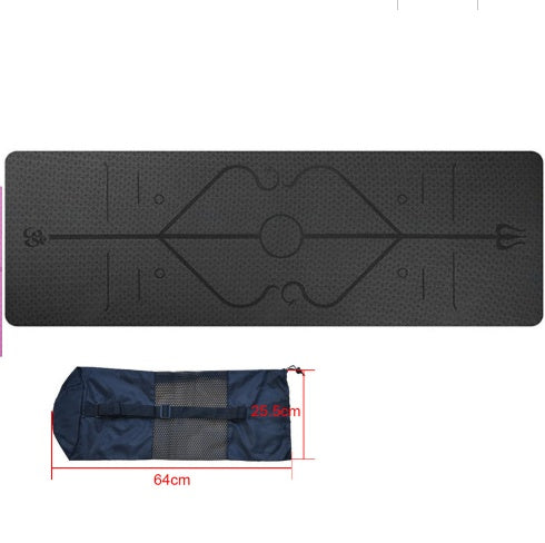 Tpe yoga mat body position line 6mm non-slip