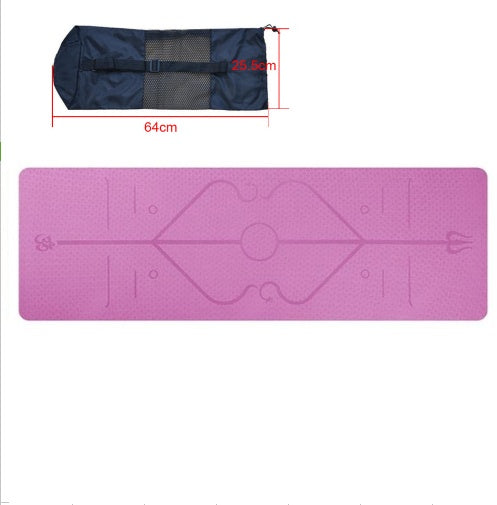 Tpe yoga mat body position line 6mm non-slip