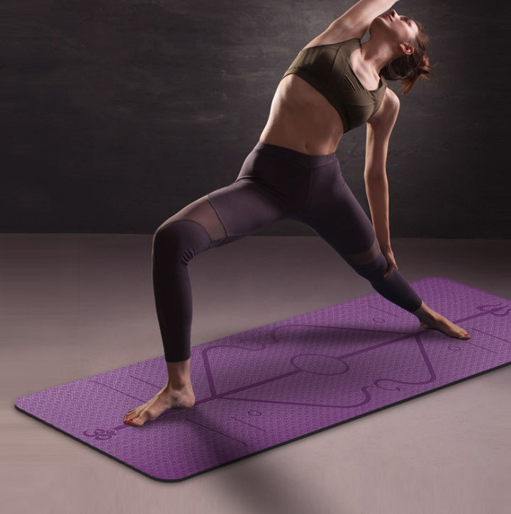 Tpe yoga mat body position line 6mm non-slip