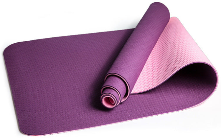 Lengthened Non-Slip Two-Color Yoga Mat